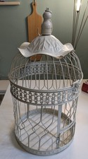 Shabby Chic Ornamental Metal Bird Cage with Hook