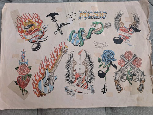Vintage tattoo flash sheet - vintage,