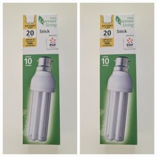 2 x 20W (=100W) Low Energy Power Saving CFL Stick Light Bulbs