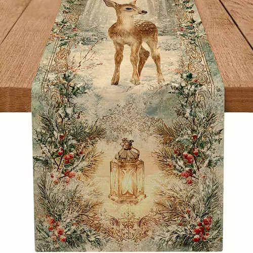 Christmas snowy reindeer - reindeer, &