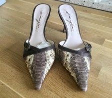 Vince Camuto Imagine Shoes - Brown Satin And Snakeskin -  5.5UK 37.5EU 7.5 US