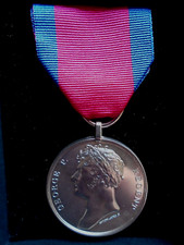 WATERLOO 1815 FULL SIZE MEDAL & RIBBON, REPRODUCTION/COPY