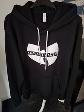 Men's Wu-tang Hoodie Size Xl Hip Hop Rap  Black Brand New Black /white Logo