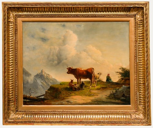 Haas 1887 oil - oil,, alpine