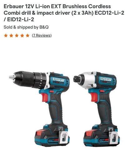 Erbauer 12v combi - 12v, drill