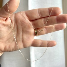 16 inch Dainty 18 Carat Solid Yellow Gold Oval Link Necklace Chain Fine Quality