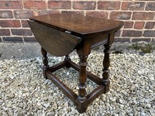 Distressed Solid Oak  Swivel Top Drop Leaf Coffee Side Lamp Table Occasional