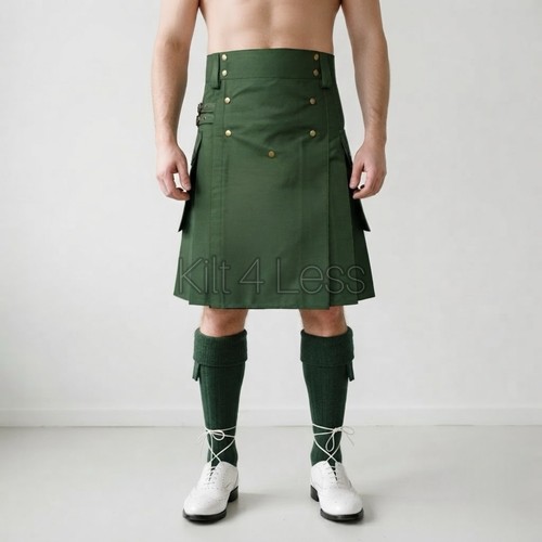 Olive green utility kilt - olive,