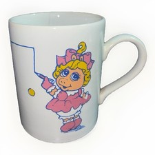 Coloroll Kilncraft Vintage Miss Piggy Mug Muppets 1986 White Pink England Henson