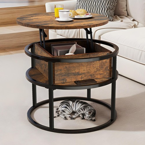 Round lift top coffee table - lift,