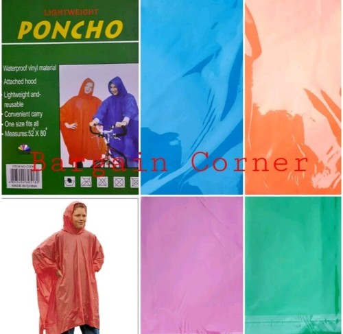 Rain poncho with hood unisex - with,