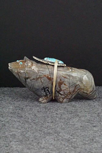 Wolf zuni fetish carving - zuni,