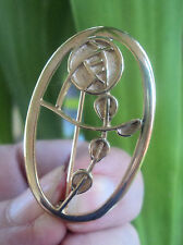 Scottish Gold Brooch Mackintosh Rose 9ct  Carrick Jewellery  hm 1995 Edinburgh