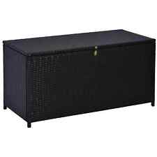 Large Rattan Storage Box Garden Chest Wicker Outdoor Cabinet Deck Shed