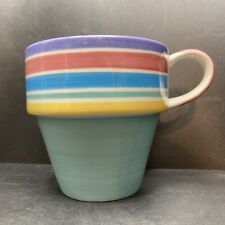 Whittard of Chelsea Multicoloured Horizontally Striped Handpainted Ceramic Mug