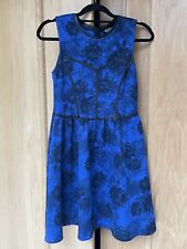 Blue / Black Floral Short Dress, New Look Kelly Brook collection, size 10 / 38