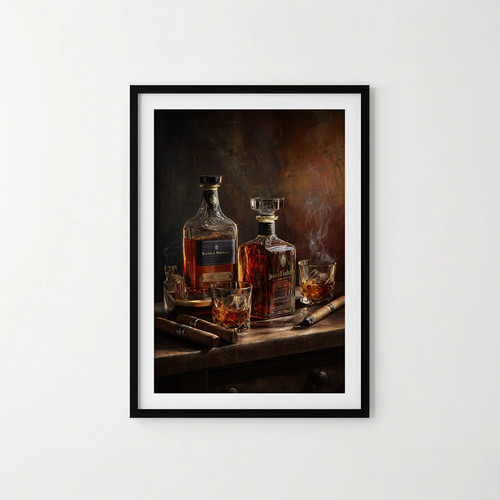 Whisky and cigar print with - whisky,