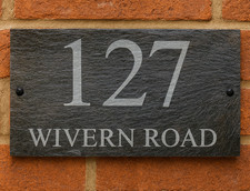 Personalised Engraved Natural Slate House Sign Door Number Name Address Plaque
