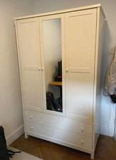cream 3 door wardrobe mirror