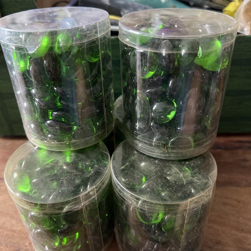 Green glass nuggets - green, pebbles