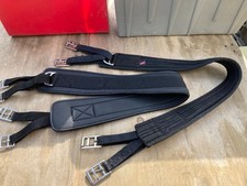 Pair 48" Black Humane Comfort Girths 4Jumping Hunting Riding Saddle Charity Sale