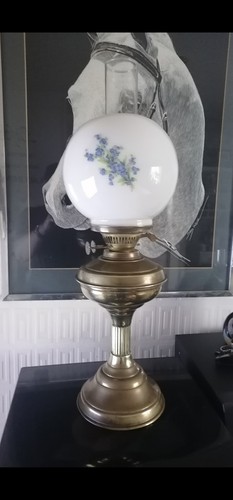 Edwardian oil lamp with lovely - edwardian,