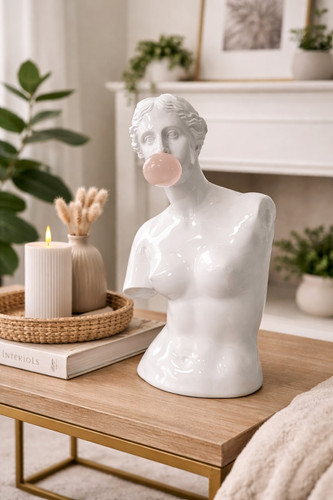 White bubblegum goddess bust - bubblegum,