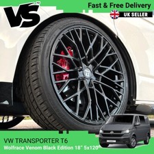 FITS VW T6 T6.1 TRANSPORTER WOLFRACE VENOM 18" BLACK 5x120 ALLOY WHEELS & TYRES