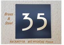 Art Nouveau Mackintosh BRASS house plaque / Brass Plaque