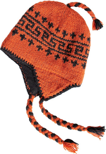 Hand knit sherpa wool hat - knit,
