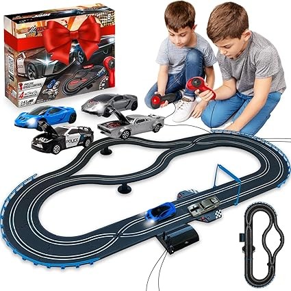 Slot car racing - with, loop