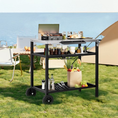 Outdoor bbq grill - grill, trolley