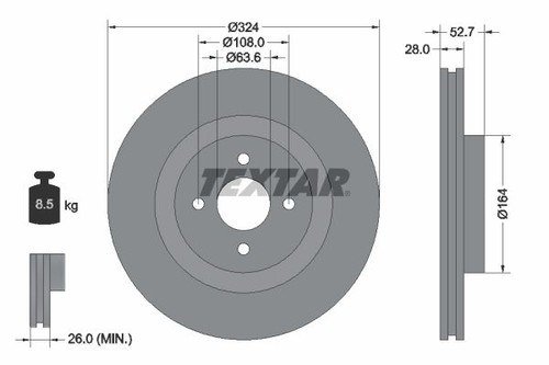 Brake disc textar 92146400 - brake,