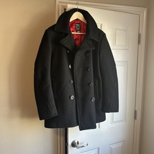 Schott Peacoat Mens 42 Black