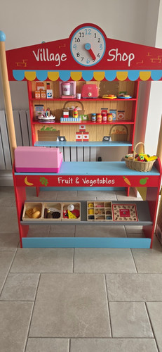 Wooden village shop stand - village,