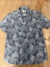 M&S Collection Pure Cotton Hawaiian Cuban Collar Shirt Size M
