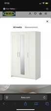 IKEA Brimnes White 3-Door Mirrored Wardrobe 117cm X 190cm