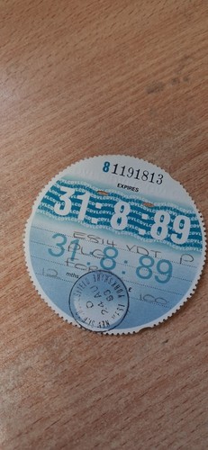 Old car tax - disc, aug