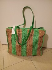 M&S Straw Striped Beach Bag