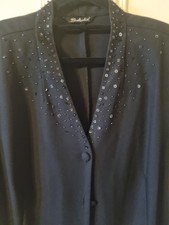 Women's Berkertex Black Sequin Beaded Evening Occasion Jacket - UK 22