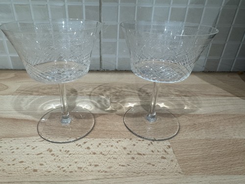 Set clear etched - clear, glass