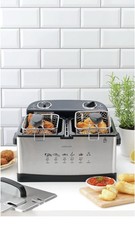 Cookworks Twin Professional Deep Fat Fryer RRP 70.00 lot GD