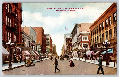 Postcard nicollet avenue - avenue,