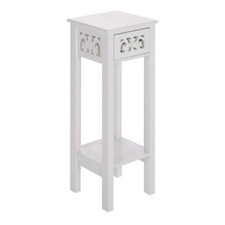 French Chic Narrow Bedside Table Cabinet Tall Hallway Corner Console Plant Table