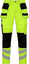 Hashoob Reflective Hi Viz Work Trouser Cargo Multi Pocket Hi Vis Workwear Pants