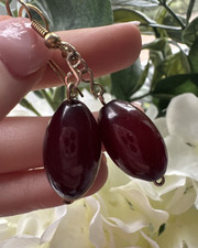9ct gold amber earrings - earrings, w/