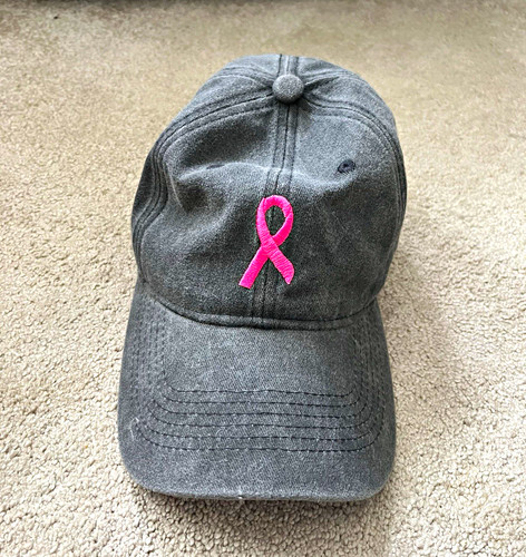 Grey pink ribbon awareness - pink,