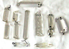 12 ITEMS ANTIQUE GLASS LUSTRES