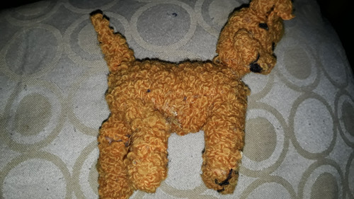 Antique small wooley dog toy - wooley,