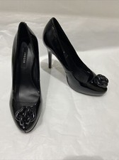 Jaeger Black Patent Leather Hidden Platform Court Shoes. Size 5. Worn Once.